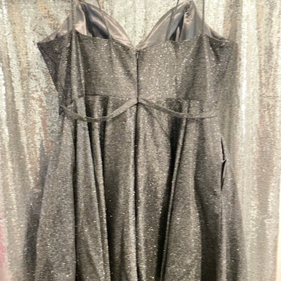 COCKTAIL DRESS Double Strap Sweetheart Neck A-Line Glitter Dress - Picture 4 of 5